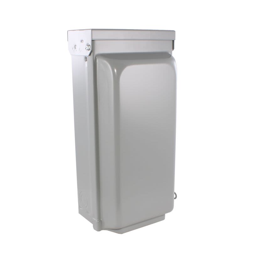 GE T030N 1-Outlet Twist-Lock Power Inlet, For Use With PowerMark Gold™ Residential Loadcenter, 120/240 VAC, 3 A, NEMA L14-30R Receptacle, Steel